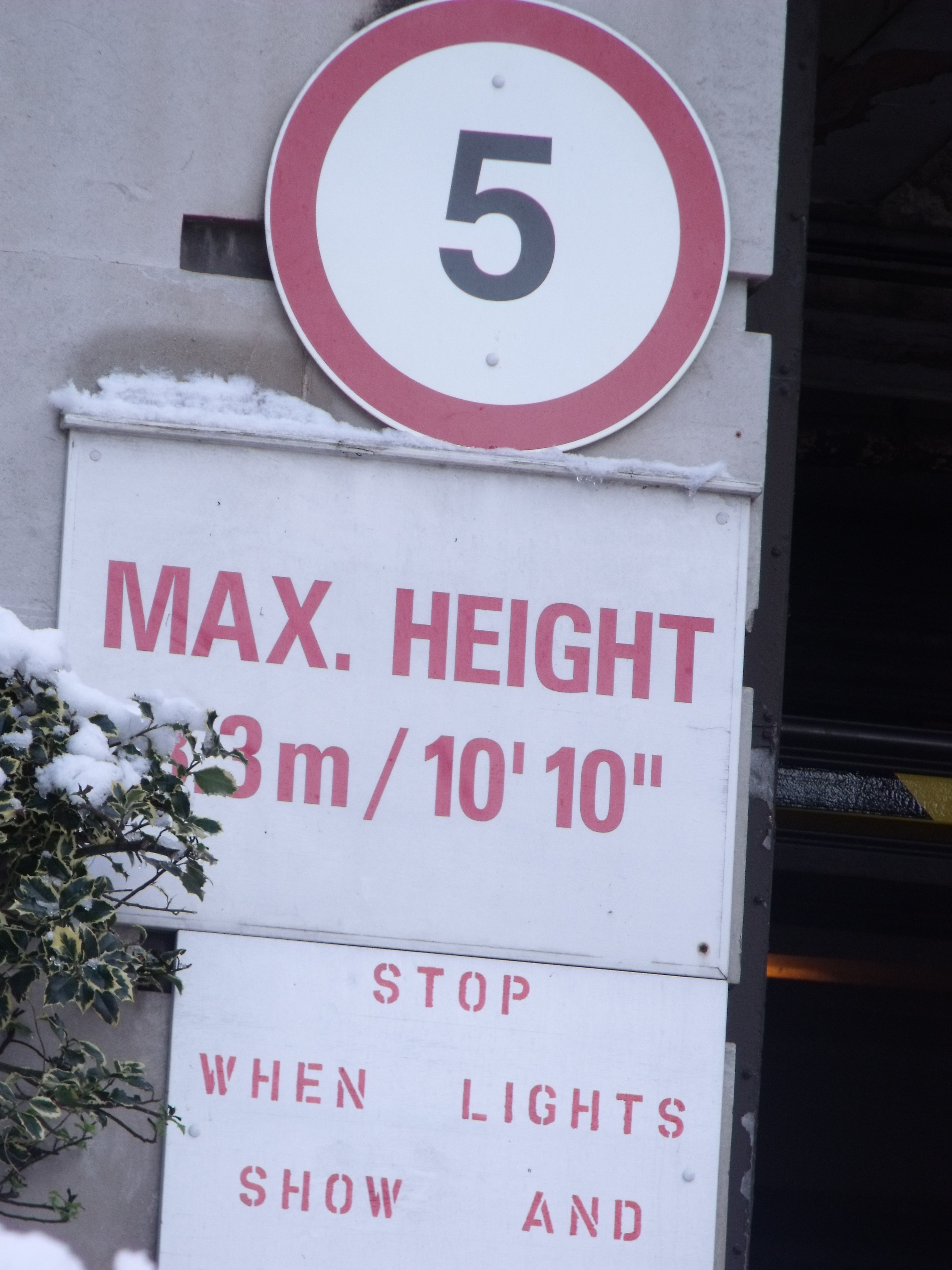 max height sign